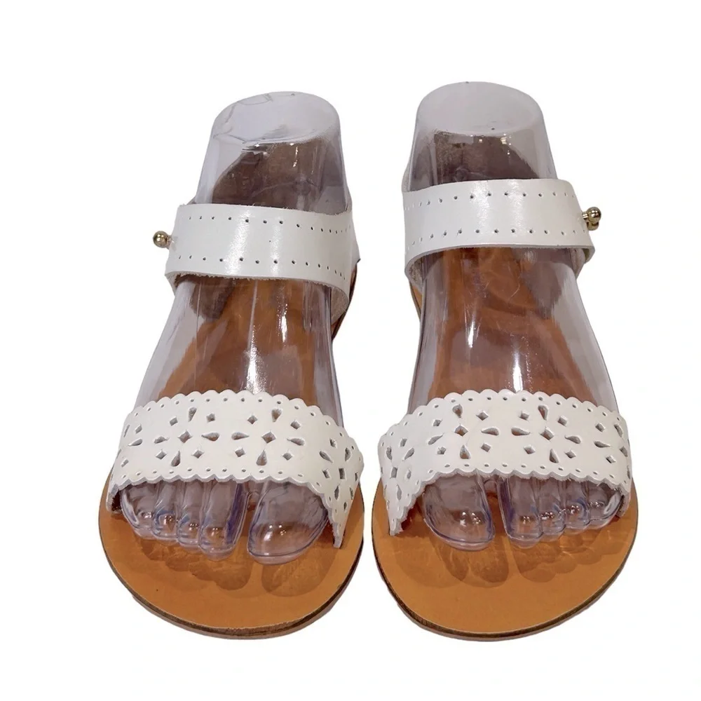 Cooperative Women’s Sandal Cutout White/Gold Size-6-6.5 GUC
